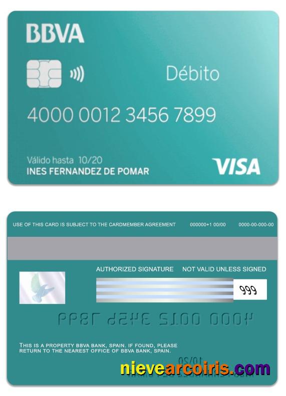 Spain BBVA Bank visa debit card